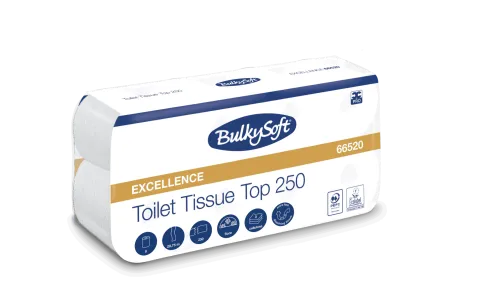 Papier toilette - 3 plis - pure cellulose - 250cps - 72 rlx