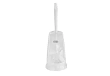 Brosse WC + support PVC blanc