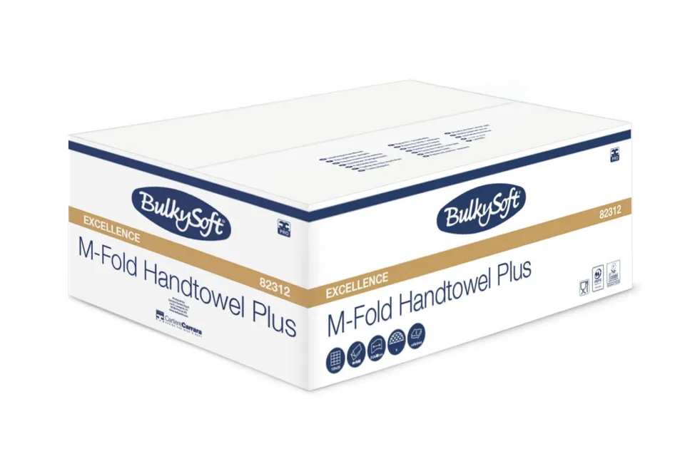 Papier mains M-Fold - 2 plis - pure cellulose - 21,5x32cm - 3125pcs