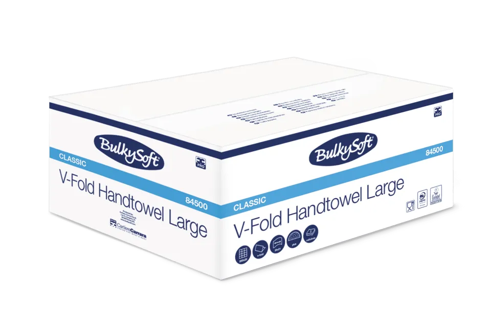 Papier mains V-Fold - 2 plis - pure cellulose - 21x24cm - 4000pcs
