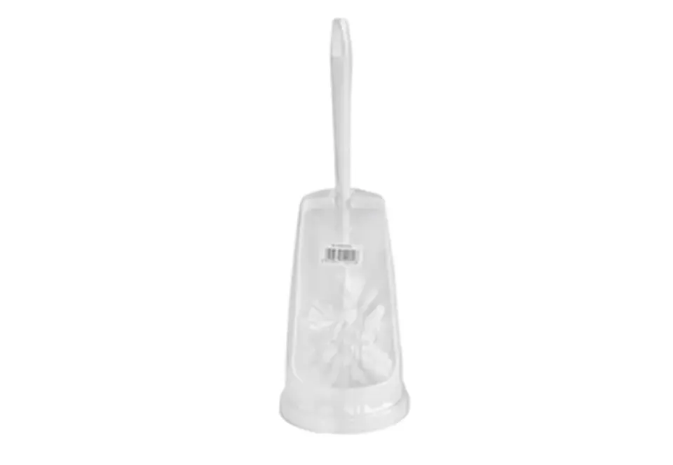 Brosse WC + support PVC blanc